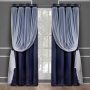 Girls Curtains with Sheer Overlay, Curtains Mix & Match with White Sheer Drapes Elegant Room Darkening Curtains for Nursery