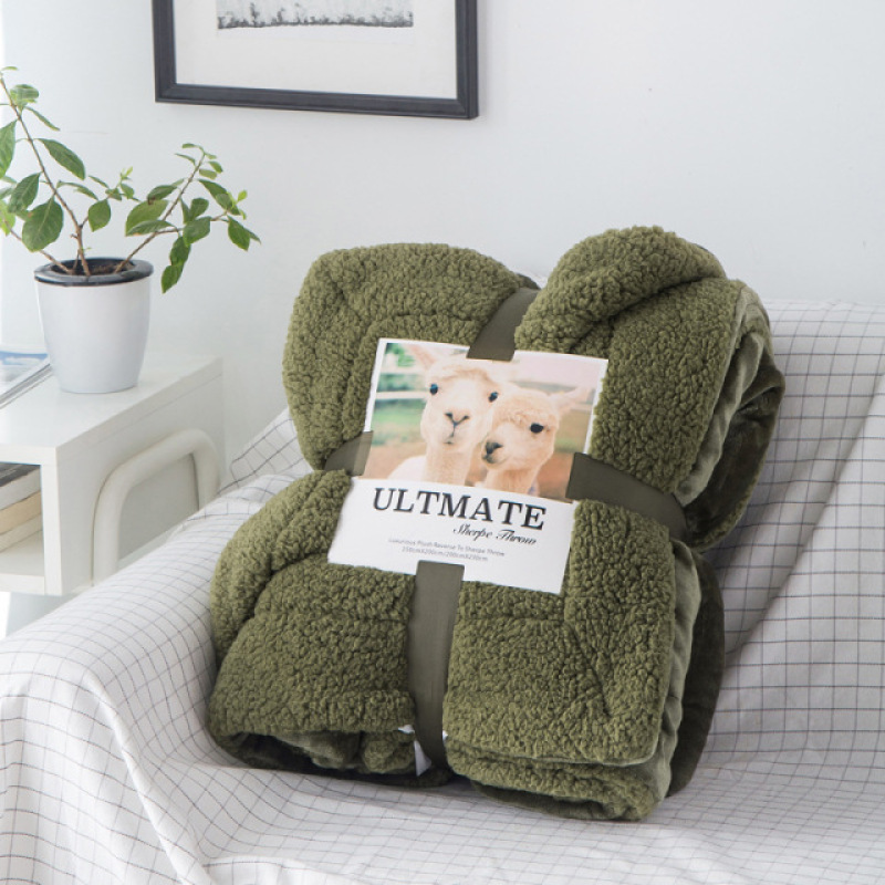 Thick Double-layer Flannel Blanket Wool Blanket, Luxury Winter Flannel Sherpa Blanket/