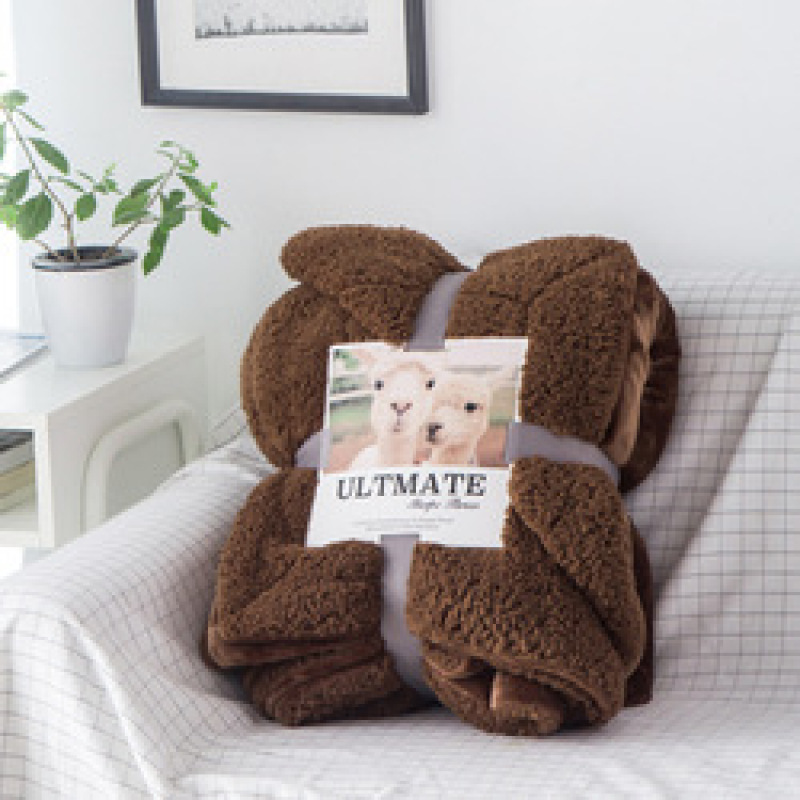 Thick Double-layer Flannel Blanket Wool Blanket, Luxury Winter Flannel Sherpa Blanket/