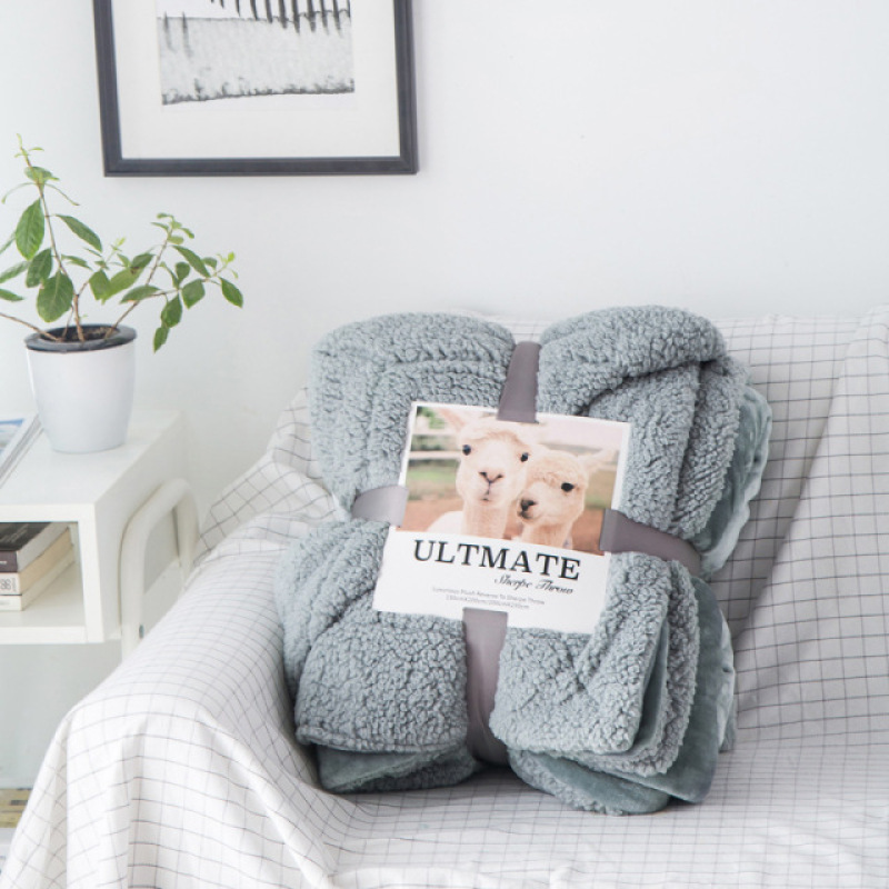 Thick Double-layer Flannel Blanket Wool Blanket, Luxury Winter Flannel Sherpa Blanket/