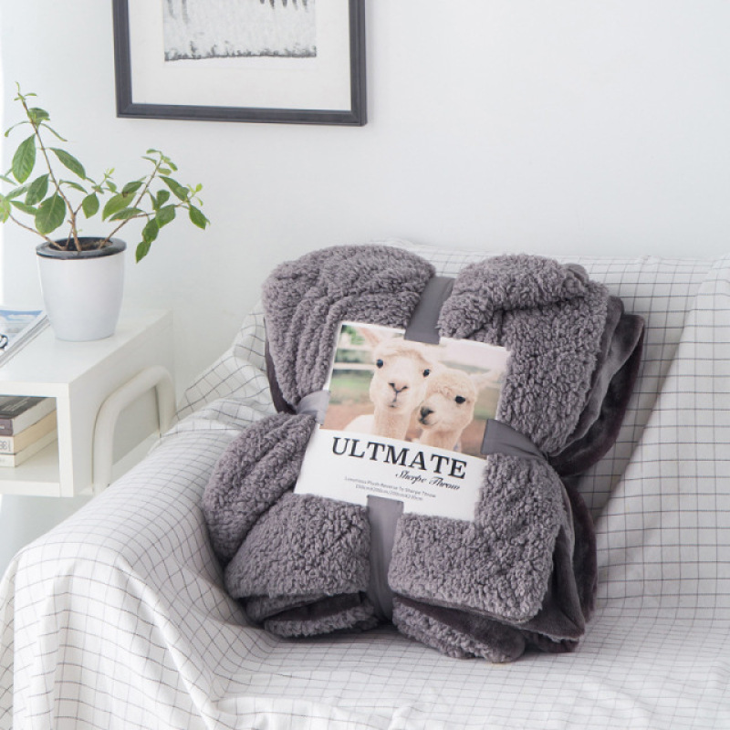 Thick Double-layer Flannel Blanket Wool Blanket, Luxury Winter Flannel Sherpa Blanket/