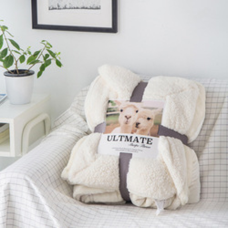 Thick Double-layer Flannel Blanket Wool Blanket, Luxury Winter Flannel Sherpa Blanket/