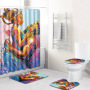 Good-Looking Men And Women Bathroom Shower Curtain Carpet Set Series ,Fashion Men And Women Suit Bathroom Shower Curtain Carpet/