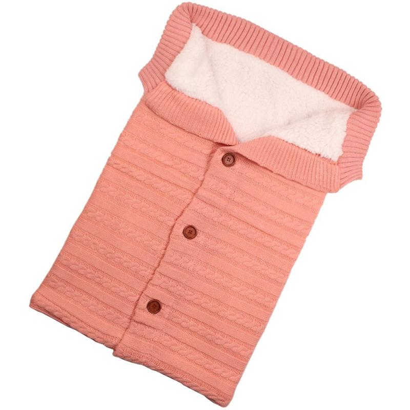 Baby Sleeping Bag Envelope Winter Kid Sleepsack Footmuff Stroller Knitted Sleep Sack Newborn Swaddle Knit Blanket