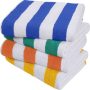 Striped beach towel, orange, 100% circular cotton large pool towel, soft fast drying swimming towel  /