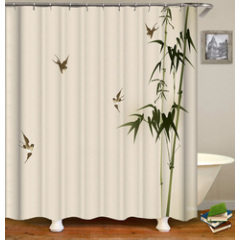 Wholesale PEVA Clear Heavy Duty Waterproof Liner Anti-Microbial Mildew Resistant Shower Curtain Hooks Set