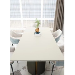 Environmental tasteless double side available waterproof oil-proof Leather damask clear pvc tablecloths for coffee table