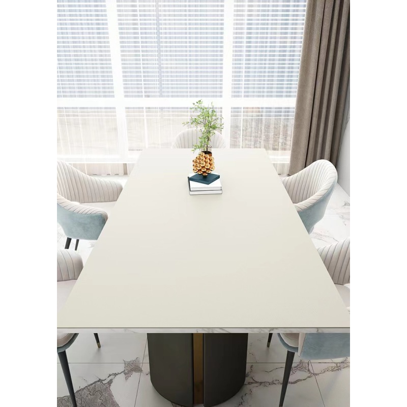 Environmental tasteless double side available waterproof oil-proof Leather damask clear pvc tablecloths for coffee table