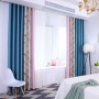 Leaf Curtain, Floral Curtain, Faux Linen Thermal Insulated Red And Pink Floral Pattern Blackout Window Curtain/