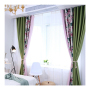 Leaf Curtain, Floral Curtain, Faux Linen Thermal Insulated Red And Pink Floral Pattern Blackout Window Curtain/