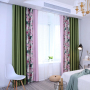 Leaf Curtain, Floral Curtain, Faux Linen Thermal Insulated Red And Pink Floral Pattern Blackout Window Curtain/