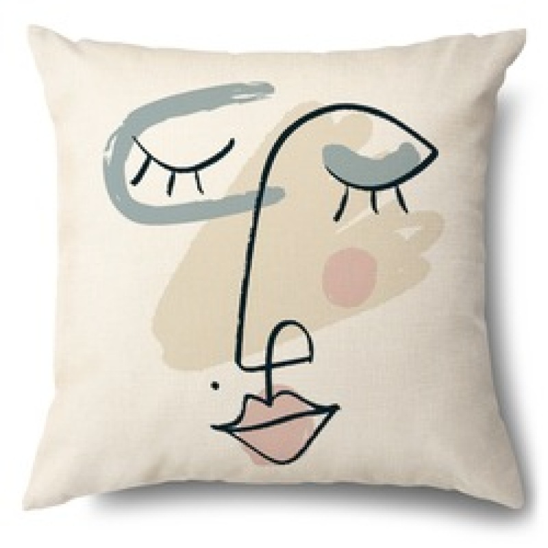 Digital Printing Abstract Line Face Polyester Custom Cushion Cover, Wholesale Pillow Garden Sofa Chair Seat Cushion Cover/