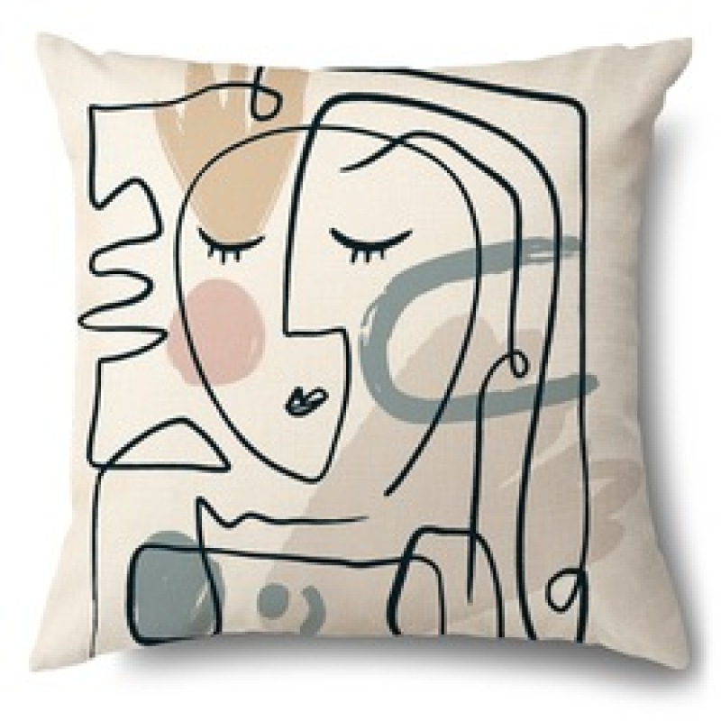 Digital Printing Abstract Line Face Polyester Custom Cushion Cover, Wholesale Pillow Garden Sofa Chair Seat Cushion Cover/