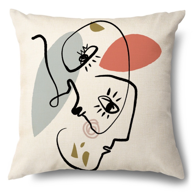 Digital Printing Abstract Line Face Polyester Custom Cushion Cover, Wholesale Pillow Garden Sofa Chair Seat Cushion Cover/