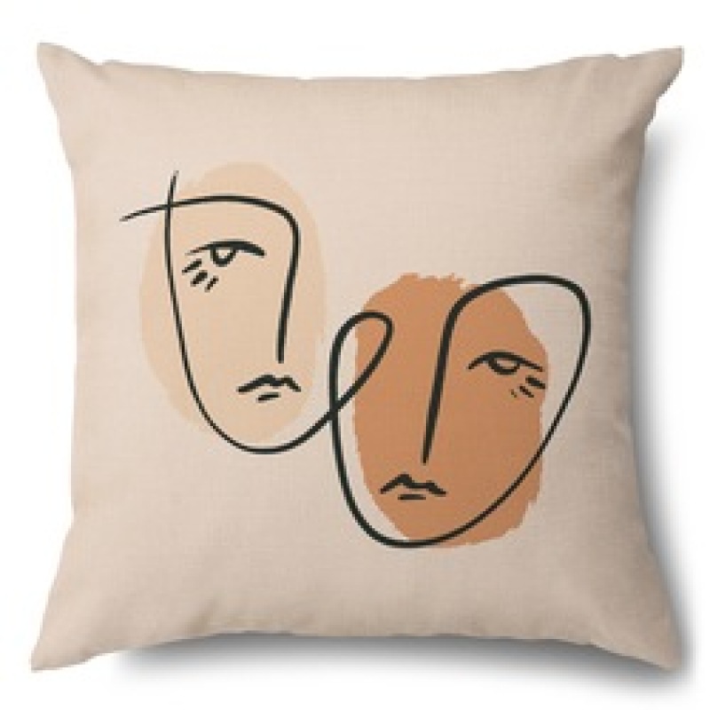 Digital Printing Abstract Line Face Polyester Custom Cushion Cover, Wholesale Pillow Garden Sofa Chair Seat Cushion Cover/