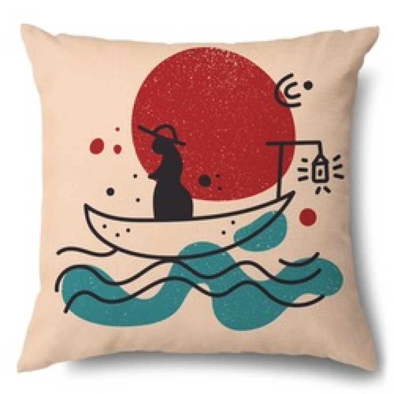 Digital Printing Abstract Line Face Polyester Custom Cushion Cover, Wholesale Pillow Garden Sofa Chair Seat Cushion Cover/