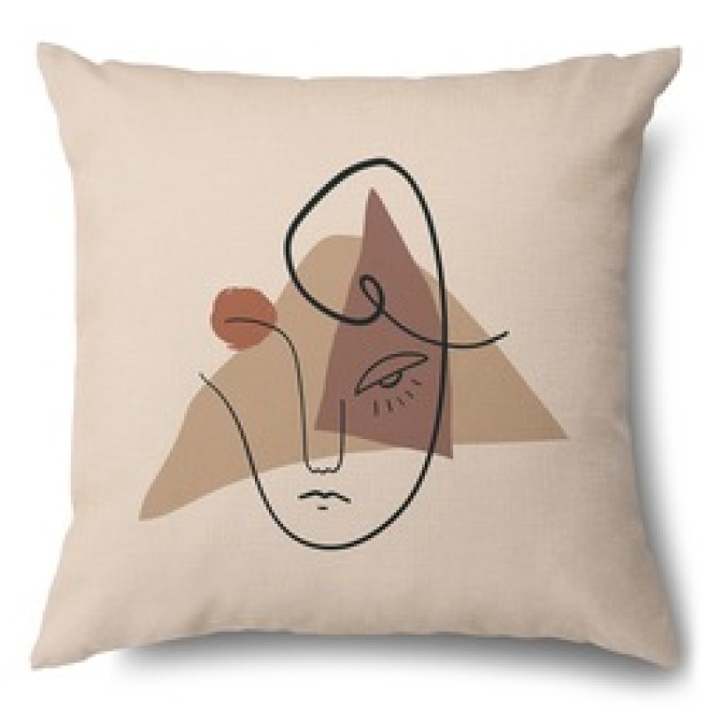 Digital Printing Abstract Line Face Polyester Custom Cushion Cover, Wholesale Pillow Garden Sofa Chair Seat Cushion Cover/