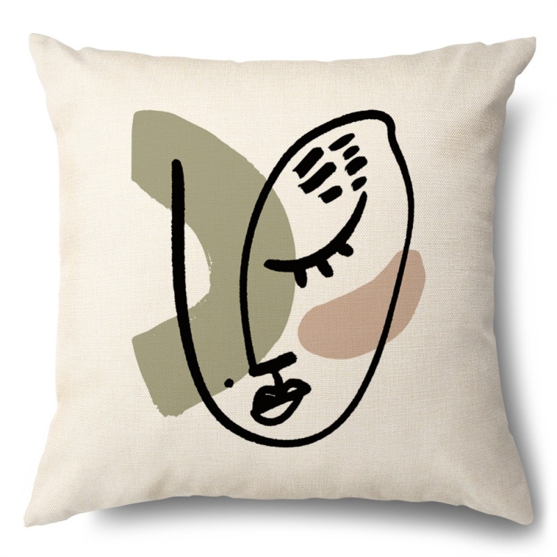 Digital Printing Abstract Line Face Polyester Custom Cushion Cover, Wholesale Pillow Garden Sofa Chair Seat Cushion Cover/
