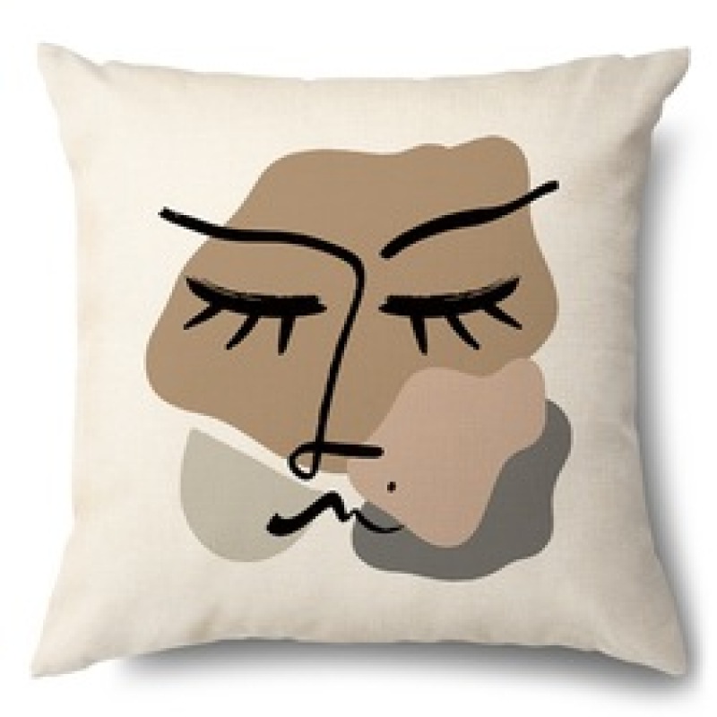 Digital Printing Abstract Line Face Polyester Custom Cushion Cover, Wholesale Pillow Garden Sofa Chair Seat Cushion Cover/