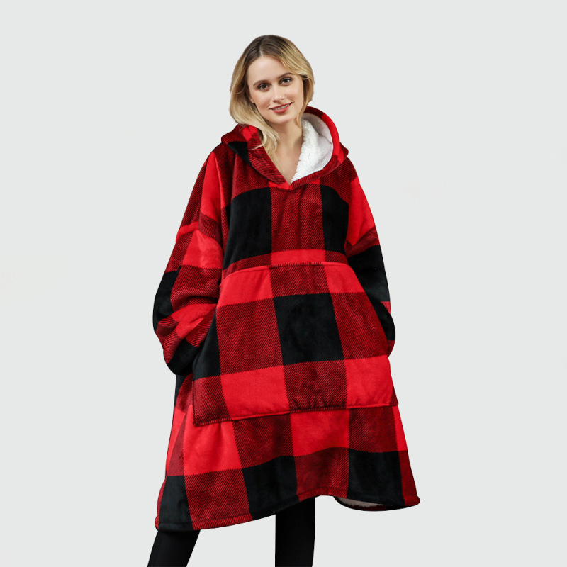Outdoor Hooded Pocket Blankets, Warm Super Soft Hoodie Sweatshirt Blanket/
