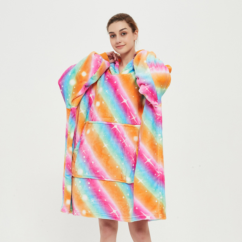 Outdoor Hooded Pocket Blankets, Warm Super Soft Hoodie Sweatshirt Blanket/