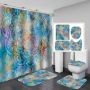 China Waterproof Bathroom Curtain Waterproof Fabric, Custom Printed Wholesale Heavy Shower Curtain Set/