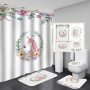 China Waterproof Bathroom Curtain Waterproof Fabric, Custom Printed Wholesale Heavy Shower Curtain Set/