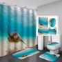 China Waterproof Bathroom Curtain Waterproof Fabric, Custom Printed Wholesale Heavy Shower Curtain Set/