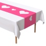 Black White  Disposable Table Runner 5 Pack 14 x 108 inch, Heart Shape Plastic Table Runner for Your Party Table#