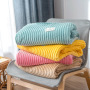Bonenjoy Blankets for Beds Solid Yellow Color Soft Warm 300GSM Plaid Square Flannel Blanket On the Bed Thickness Throw Blanket