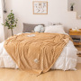 Bonenjoy Blankets for Beds Solid Yellow Color Soft Warm 300GSM Plaid Square Flannel Blanket On the Bed Thickness Throw Blanket