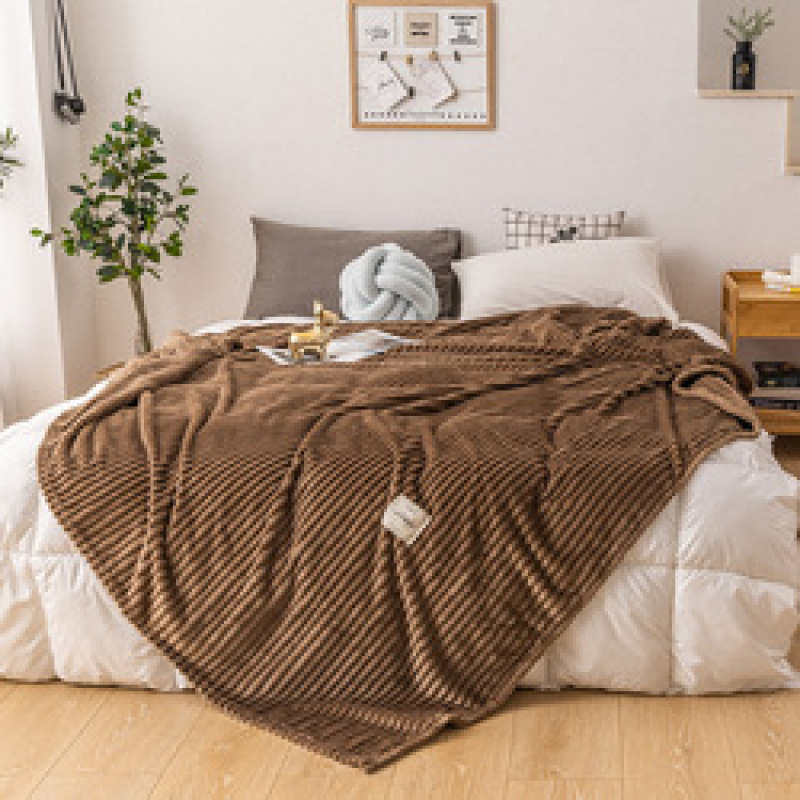 Bonenjoy Blankets for Beds Solid Yellow Color Soft Warm 300GSM Plaid Square Flannel Blanket On the Bed Thickness Throw Blanket