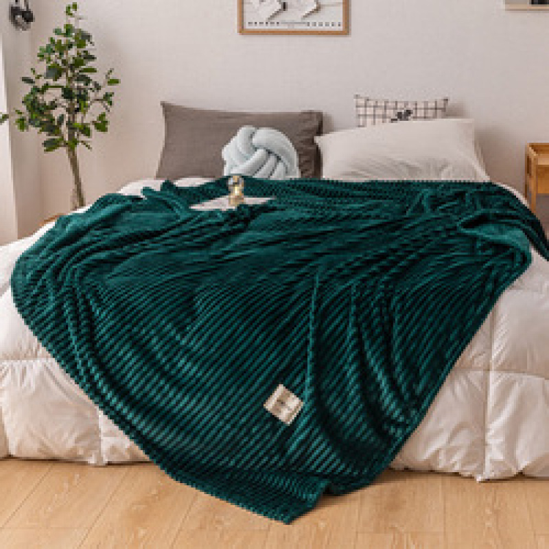 Bonenjoy Blankets for Beds Solid Yellow Color Soft Warm 300GSM Plaid Square Flannel Blanket On the Bed Thickness Throw Blanket