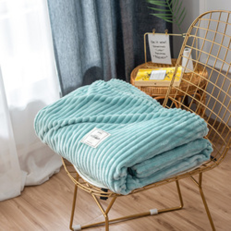 Bonenjoy Blankets for Beds Solid Yellow Color Soft Warm 300GSM Plaid Square Flannel Blanket On the Bed Thickness Throw Blanket