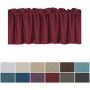 Eco-Friendly Luxury Classic Thermal Insulated Linen Valance Kitchen Curtain, Living Room Kitchen Easy Care Rod Pocket Curtain/