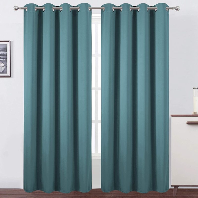 Cross-border supply Modern Black Curtains Doors For Living Room Blackout Bedroom Window Curtain#