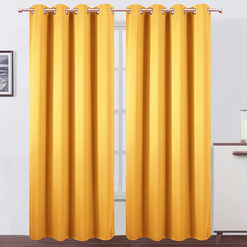 Cross-border supply Modern Black Curtains Doors For Living Room Blackout Bedroom Window Curtain#