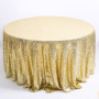 2019 Amazon Hot Sole  Sequins Embroidery Table Cloth,  Gold Color Wedding Table Cloth/