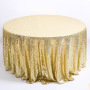 2019 Amazon Hot Sole  Sequins Embroidery Table Cloth,  Gold Color Wedding Table Cloth/