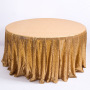 2019 Amazon Hot Sole  Sequins Embroidery Table Cloth,  Gold Color Wedding Table Cloth/