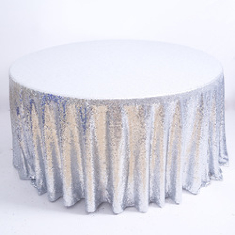2019 Amazon Hot Sole  Sequins Embroidery Table Cloth,  Gold Color Wedding Table Cloth/