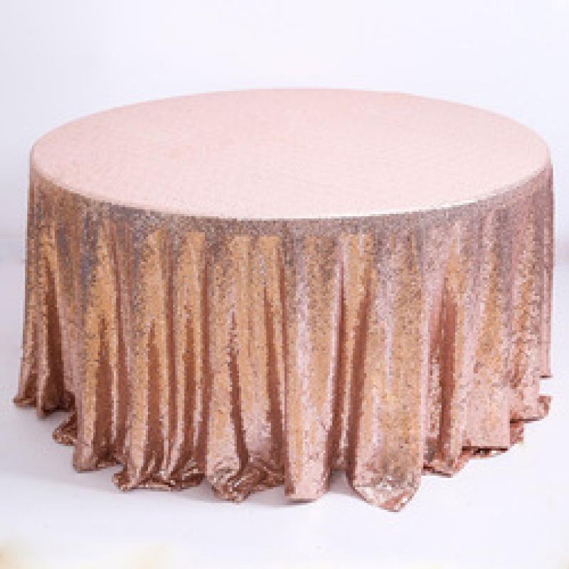 2019 Amazon Hot Sole  Sequins Embroidery Table Cloth,  Gold Color Wedding Table Cloth/