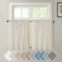 New Design Natural Linen Sheer Window Rod Pocket Kitchen Curtain, Treatment Light Reducing Textured Tiers Living Room Curtain/