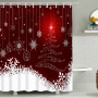 Christmas Shower Curtains For Bathroom, Custom Printed Dog Shower Curtain Set#