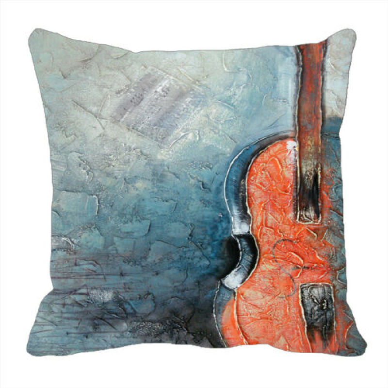 Guitar Printed Cushion Cover Sofa Home Decor Pillow,Fabric Painting Designs Cushions For Home Decor/