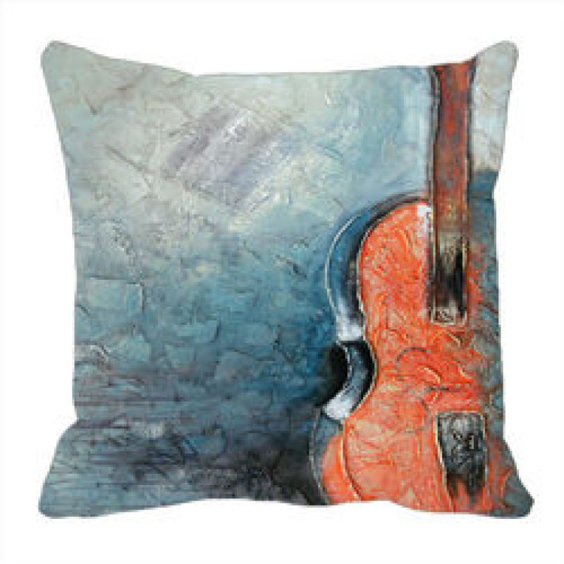 Guitar Printed Cushion Cover Sofa Home Decor Pillow,Fabric Painting Designs Cushions For Home Decor/