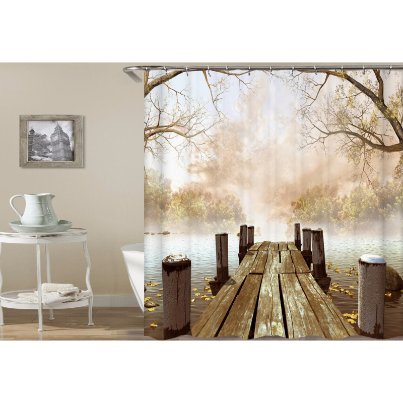 Custom Design Shower Curtain Waterproof 3D PrintCustom Printing Waterproof Anime Shower Curtain With Bathroom Mat Set/