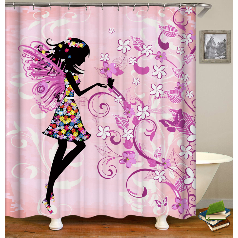 Custom Design Shower Curtain Waterproof 3D PrintCustom Printing Waterproof Anime Shower Curtain With Bathroom Mat Set/