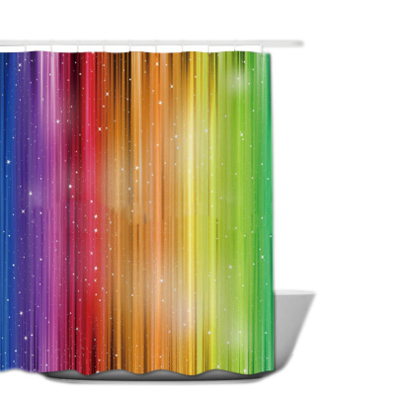 Nice And colorful rainbow Shower Curtain Painting 3d Digital Printing Polyester colorful rainbow Shower Curtain