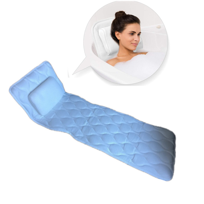 Full Body Bath Pillow, Non-Slip Bath Cushion for Tub, Spa Bathtub Mattress for Head Neck Shoulder and Back Rest Support/